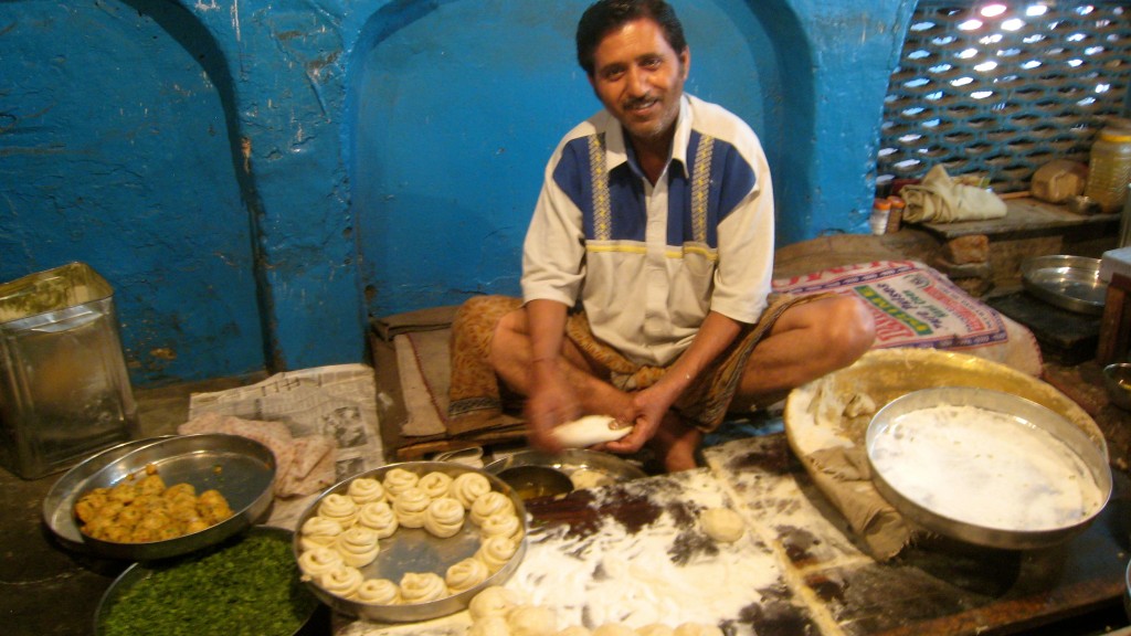 Laccha parathas being shaped in Amrtitsar